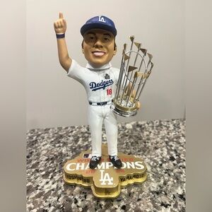 Yoshinobu Yamamoto Los Angeles Dodgers 2024 World Series Champions Bobblehead